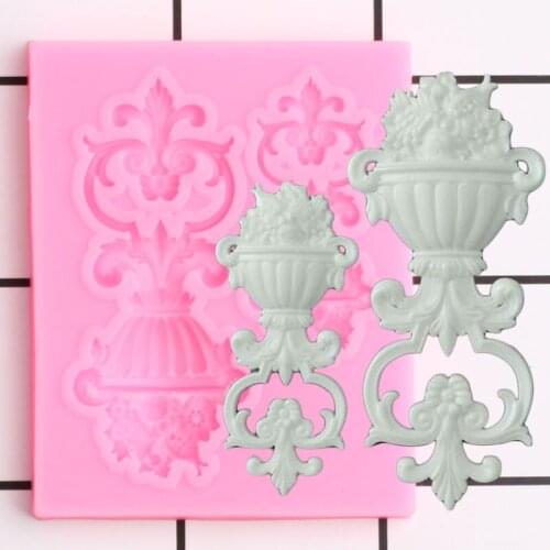 Flower Cake Border Silicone Mold DIY Wedding Cake Decorating Tools Relief Cupcake Fondant Molds Candy Chocolate Gumpaste Mould