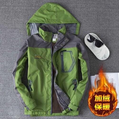 Quality Fleece windproof waterproof warm jacket men and women jacket autumn and winter plus velvet thick large size waterproof