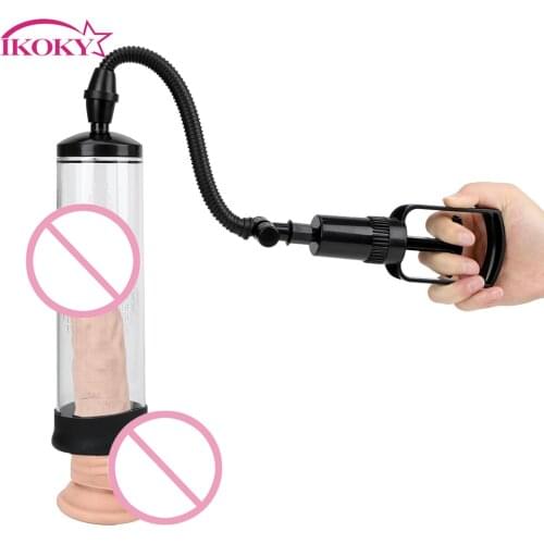 IKOKY Penis Extender Penis Pump Penis Enlargement Penis Trainer Male Masturbator Vacuum Pump Sex Toy For Men Adult Sexy Product