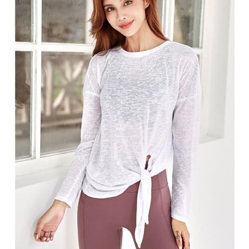 Fitness Yoga Long Sleeve Crop Top Female Breathable Gym Sports Jacket Running Quick-drying T-shirt Workout Shirts For Women Gym