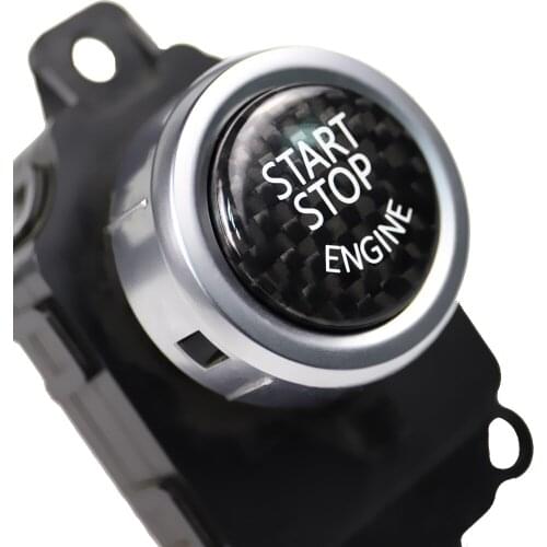 Carbon Fiber Push Start Stop Button Cover Cap Fairing Sticker for