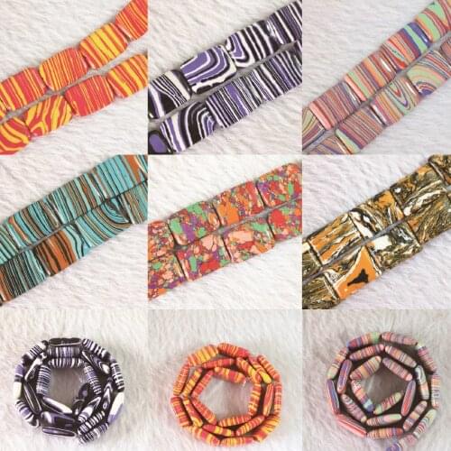 HOT!!multicolor Stripes Turquoises Calaite 13x18mm Rectangle Shape Fashion Diy Jewelry Loose Beads 15"B753