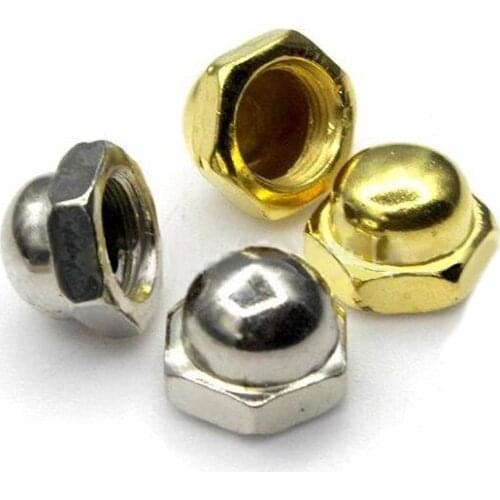 M3 m4 m5 m6 m8 m10 hex domed nut steel silver and gold color ball nut light cap nut cover thread tube end decoration fastener