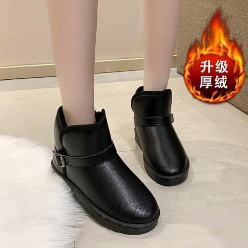 2021 men ankle shoes woman leather snow boots australia winter shoe women man boot lady black fur big size36-44
