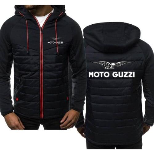 New Fashion Moto Guzzi Logo Hoody Spliced Jacket Men Spring Autumn Hoodies Casual Coat Hooded Fleece Sport Zipper Tops