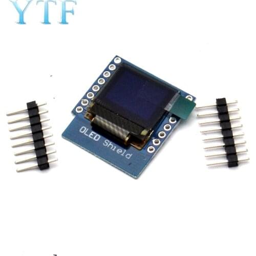 OLED Shield Display V2.0.0 For Wemos D1 Mini 0.66" Inch 64X48 IIC I2C Two Button Module