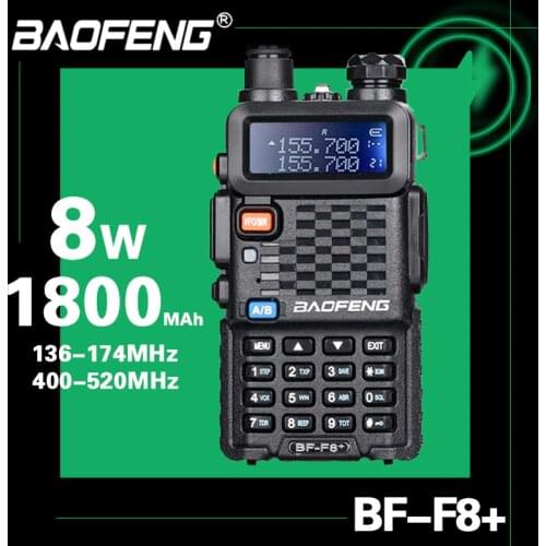 2020 Baofeng BF-F8+ Upgrade Walkie Talkie Police Two Way Car Radio Station Portable Ham Radio for Hunting 5W UHF VHF Dual Band