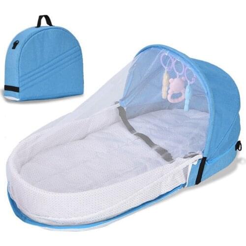 Baby Bed Travel Sun Protection Mosquito Net portable Foldable Baby Bed Protection Soft Infant Folding Sleeping Basket With Toys