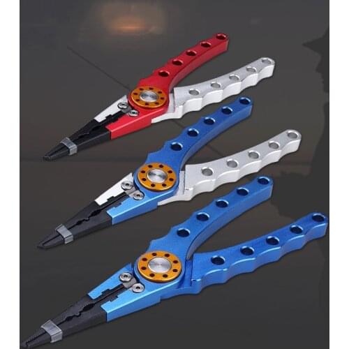 Piscifun Fishing Pliers Aluminum Braid Cutters Split Ring Pliers Hook Remover Fish Holder with Sheath and Lanyard
