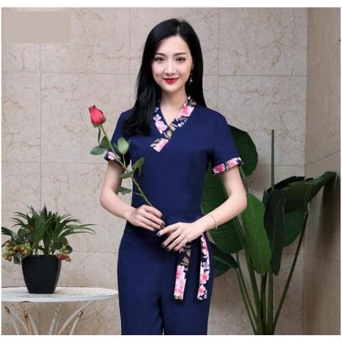 Spring And Summer Short Sleeve Beauty Salon Work Clothes Spa Health Club Work Clothes