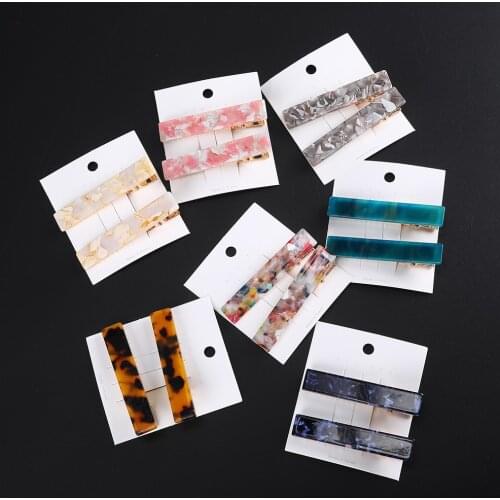 Haimeikang 2PCS/Set New Fashion Geometric Hair Clips Metal Leopard Dots Hairpins for Women Hair Accessories