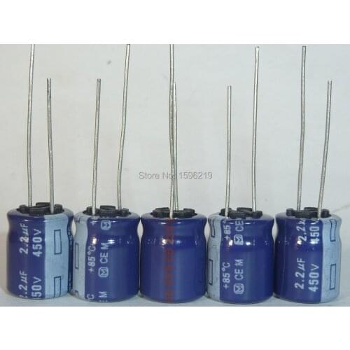 10pcs 2.2uF 450V M Series 10x12.5mm Original 450V2.2uF Aluminum Electrolytic capacitor