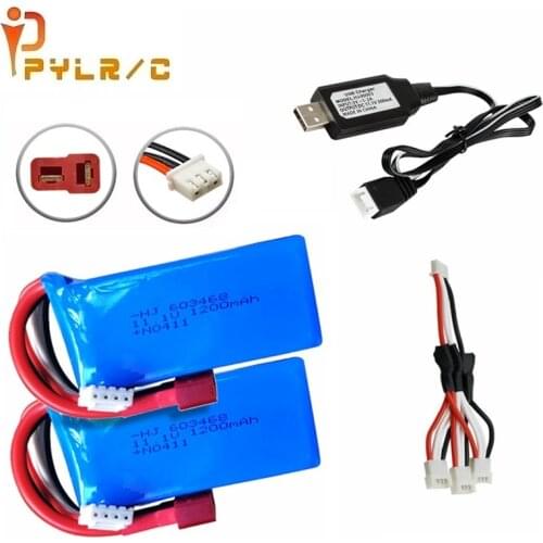 11.1V 1200MAH 603468 lithium battery and chager with T plug for WLtoys WL915 High Speed RC F1 Racing Boat