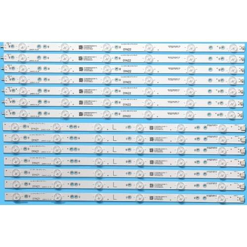 14pcs LED Backlight Strip for LB49016 V1_00 GJ-2K16-490-D712-P5-R/L 01N21 01N22 TPT490U2 49PUS6401 49PUH6101 49PUS6762 49PUS6272