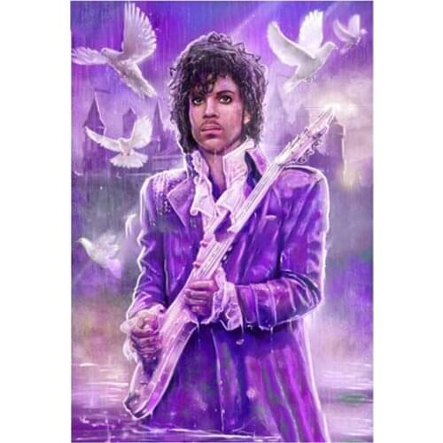 5D DIY Purple Rain Diamond Painting Cross Stitch Full Drill Embroidery Rhinestone Mosaic Home Decoration Gif