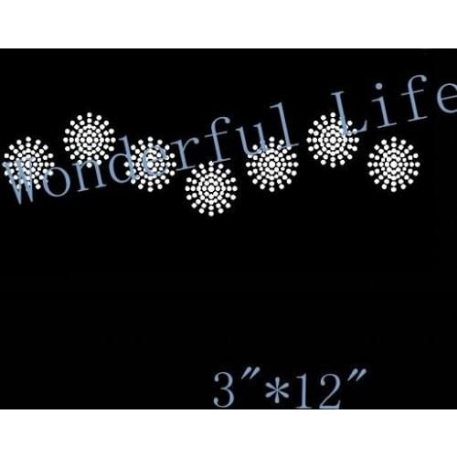 Free shipping Burst Rhinestone Template 12 x 3 inch design heat transfer