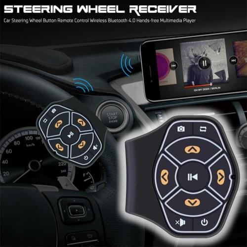 Wireless Car Steering Wheel Button Remote Control Bluetooth 4.0 Hands-free Multimedia Player Button for Android IOS Car Styling