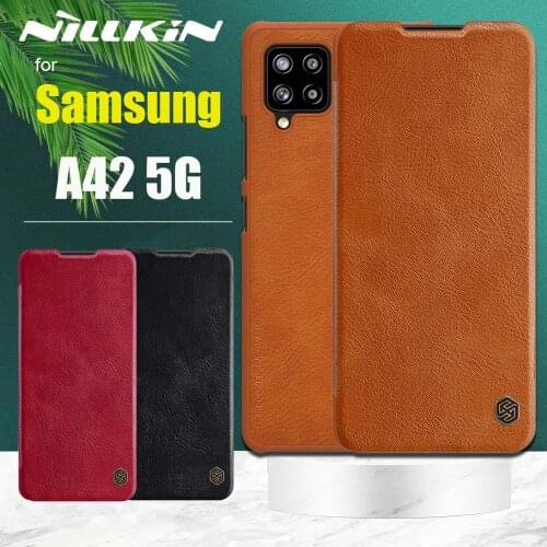 For Samsung Galaxy A42 5G Case Casing Nillkin Genuine Luxury Soft Leather Flip Business Back Cover for Samsung A42 5G