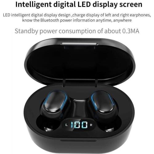 E7S Bluetooth Headset LED Digital Display Bluetooth Headset E7s Wireless Bluetooths Headsets With Charging Compartment