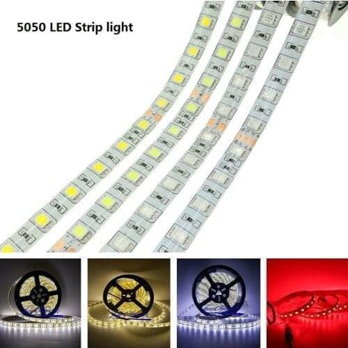 5050 Flexible LED Light RGB White LED Strip light Tape Red Green Blue white warm white DC5V 12V 24V 5meter / roll