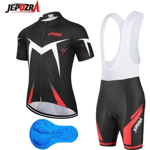 Jepozra Bike Jersey Mens Biking Shirt Shorts Padded Breathable Cycling Jersey