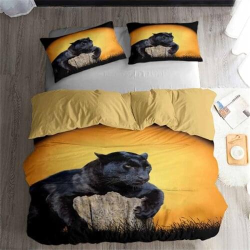 3D Bedding Set black Leopard tree Print Duvet cover set Twin queen king bedclothes with pillowcases bed set home Textiles #2
