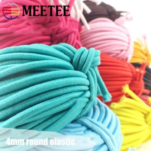 Meetee 10Meters 4mm Colors Elastic Bands for Hair Band Rubber Rope Notebook Spring DIY Clothes Belt Stretch Drawstring