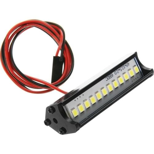 DC 5V-7.4V 12LED Metal RC Crawler Light Bar Roof Lamp Light Bar Super Bright Spare Parts Fit For 1/10 RC Crawler
