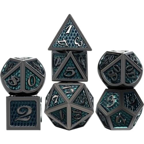7pcs/set Metal Dice Set RPG MTG DND Metal Polyhedral Dice Role Playing Games