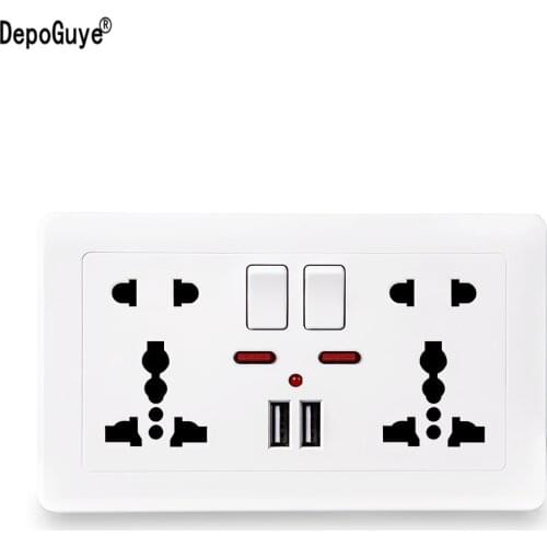 USB Wall Sockets, International Universal Electrical Sockets, Sockets and Switches, Sockets with USB for Home, 146mm*86mm