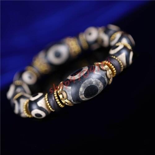 Natural agate firing, three-eye Diamond Beads hand string, Tibetan style national style jewelry, exquisite handicraft jewelry