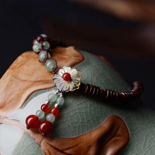 New green eyes stones ethnic anklets chains red stone,handmade braided glass glazed flowers foot chains,fashion vintage anklets