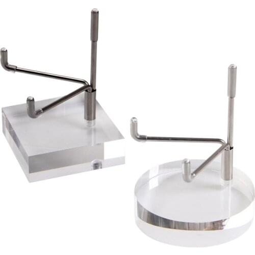 Stainless Steel Crystal Display Stand With Acrylic Base Angle Adjustable Crystal Mineral Holder Jewelry Showing Stand For Decor