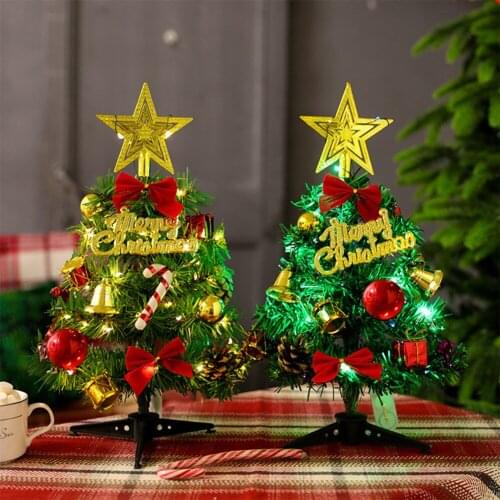 30cm Christmas Tree Small Cute Christmas Tree with Lights Christmas Decorations for Home Office Mini Mall Layout Supplies
