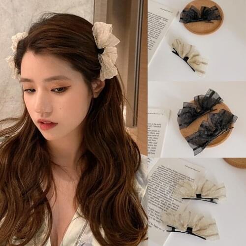 Ruoshui 2pcs Woman Cute Lace Hairpins Sets Women Hairgrip Hair Clips Barrettes Gilrs Fashion Ornaments Headwear Hairgrip