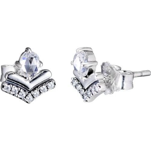 CKK Silver 925 Jewelry Classic Wishes Stud Earrings For Women Anniversary Gift Sterling Silver Original Earring