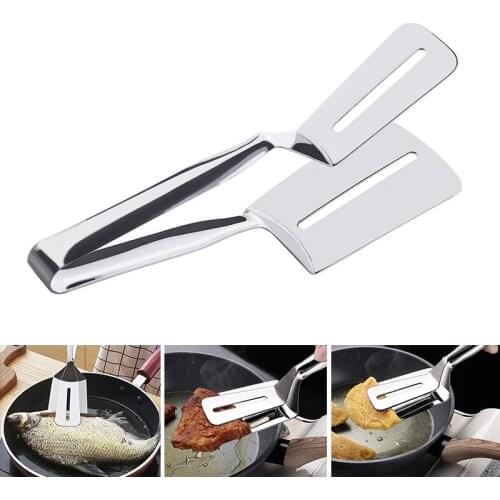 Stainless Steel Steak Clamp Fired Fish Shovel Barbecue Tongs Multifunctional Food Flipping Spatula Kitchen Restaurant Tools