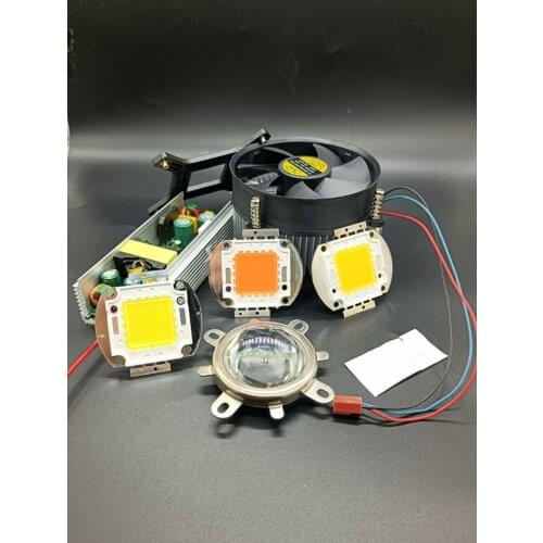 100Watt High Power warm/White Full SpecturmLED chip + Heatsink Cooler + LED Driver + 44mm led lens kit