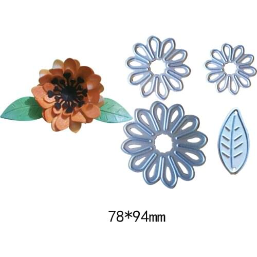 Cutting Dies Metal steel Flowers 4Pcs/ Set Handmade photo album Craft DIY die Scrapbooking Stencil Embossing Stencils paper card