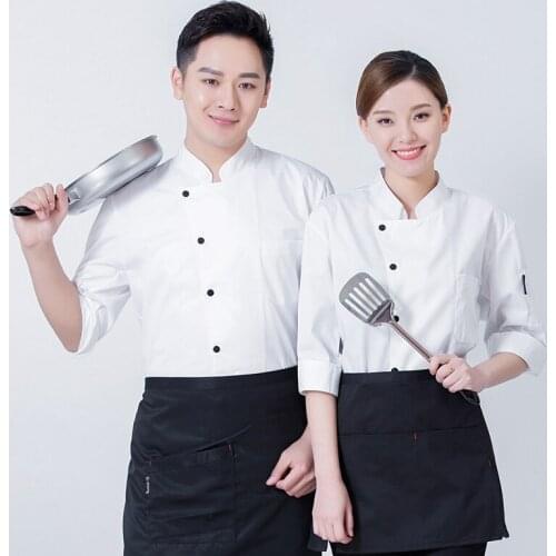 Chef Uniforms Clothing black White Unisex Food Services Cooking Clothes Big Size Uniform Chef Jackets
