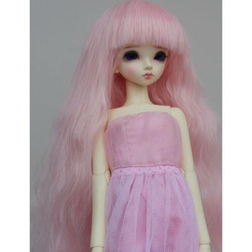 1/3 1/4 1/6 1/8 Bjd SD Doll Wig High Temperature Wire Pink Wavy BJD Super Hair Wig
