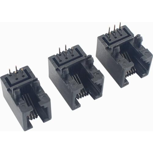 10pcs Plastic RJ9 4P4C Right Angle PCB Jack Telephone Handset Modular Connector