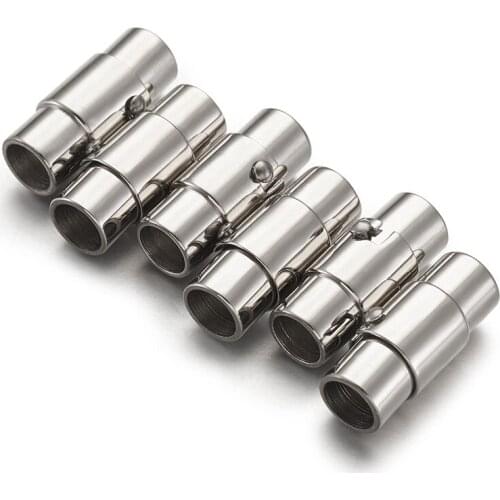 10pcs/set Smooth 304 Stainless Steel Magnetic Screw Clasps for Jewelry Making DIY Accessories Findings 18x7.5mm Hole: 5mm