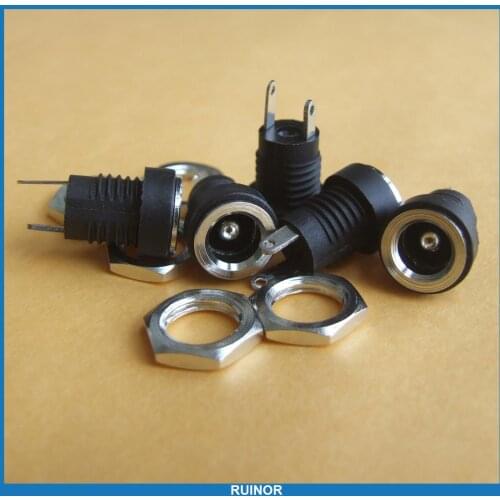 100pcs Copper 3A 5.5mm x 2.5mm DC Socket Plug Power Charger Panel Screw Nut