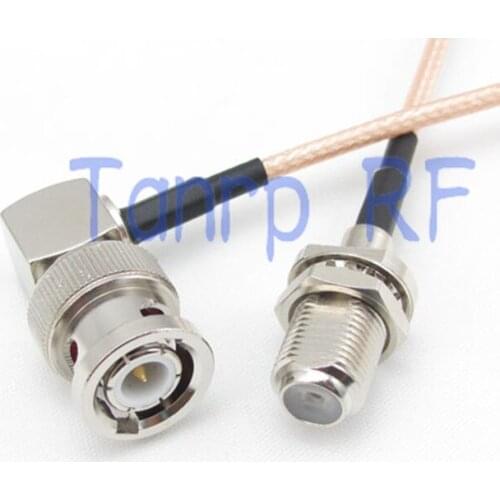 15CM Pigtail coaxial jumper cable RG316 extension cord 6inch BNC male right angle to F female jack RF adapter connector