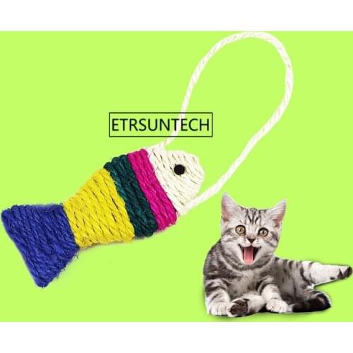 200pcs Pet Supplies Commodity Color Sisal Fish Cat Toy Small Fish Plate Sisal Hot Selling Toy