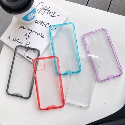 Acrylic Case For IPhone 11 Pro Max XS MAX XR X 7 6 Hard PC+Soft TPU For Galaxy Note 10 S10 S9 A70 A10 A40 A20 A50 Cover 150PCS