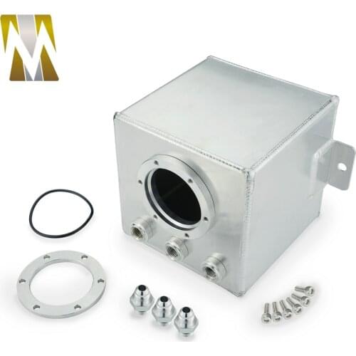 AN6 2L Aluminum Billet Fuel Oil Supply Surge Tank AN6 With Fittings High Quality Professional Universal Accessories