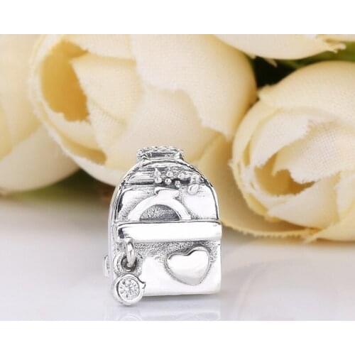 Free Shipping Authentic 925 Sterling Silver Adventure Bag Charms Fit Original Bracelet For Women DIY Jewelry S925 Bead