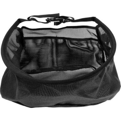 Large Nylon Fly Fishing Line Tray String Bag Nylon Mesh Stripping Basket with Two Pockets Fresh or Saltwater Fishing Tackles Bag